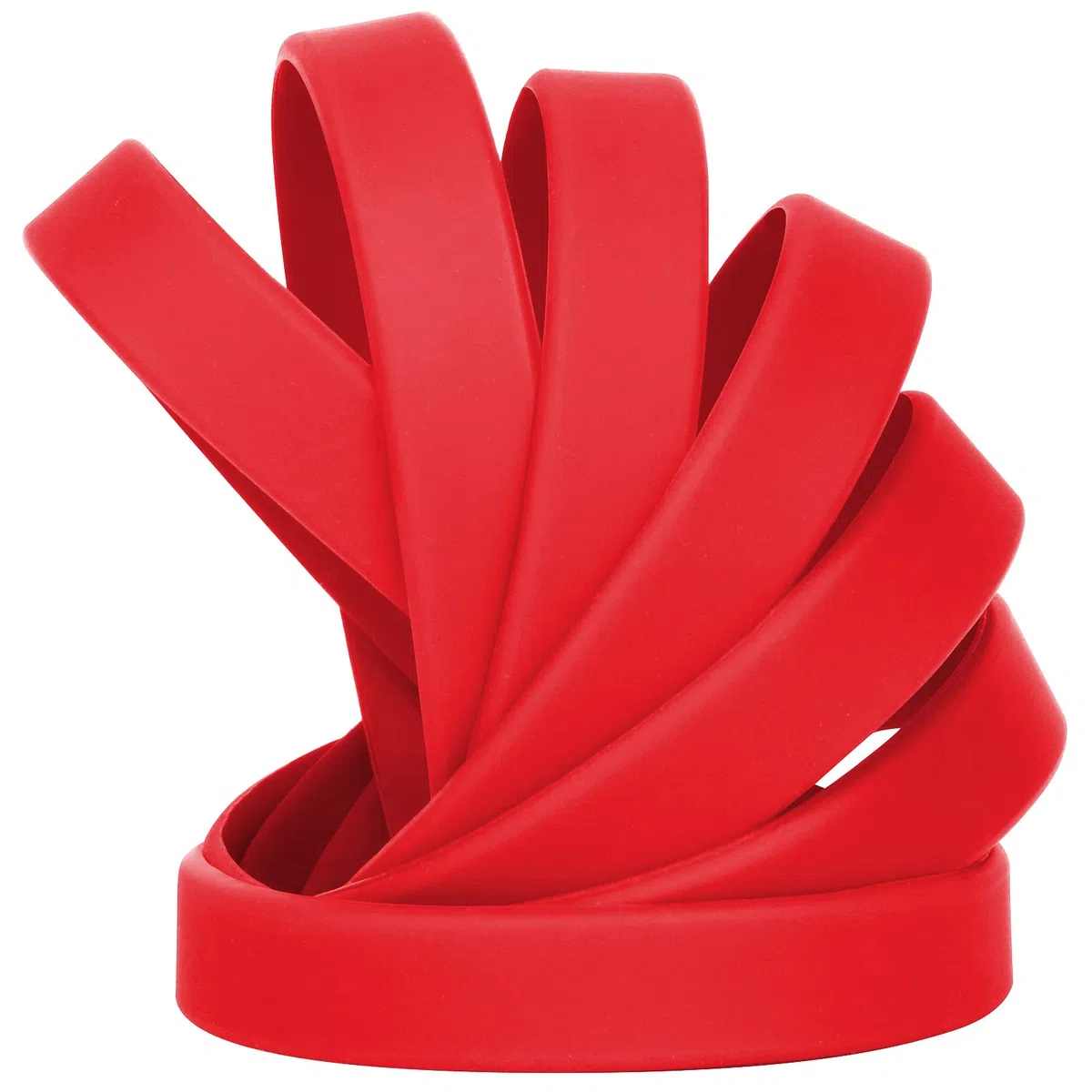 50 pezzi Braccialetti in Silicone Rosso, 18 cm Riutilizzabile Braccialetti Elastici in Gomma per Bambini e Ragazzi, Bracciale Colorati per Feste, Eventi, Festival Musicali,Sport