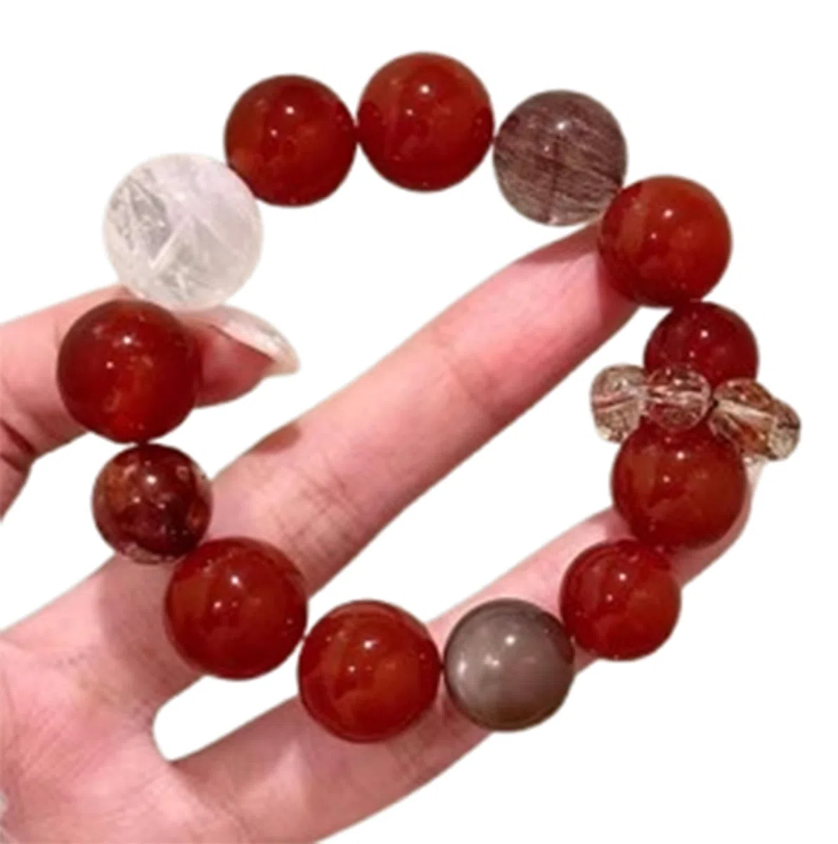 Bracciale in Cristallo di Agata Rossa Naturale, Bracciale Vintage con Perline Rosse per Donna, guarigione dello Zodiaco, Reiki, energia Spirituale, Regalo di Meditazione,12mm