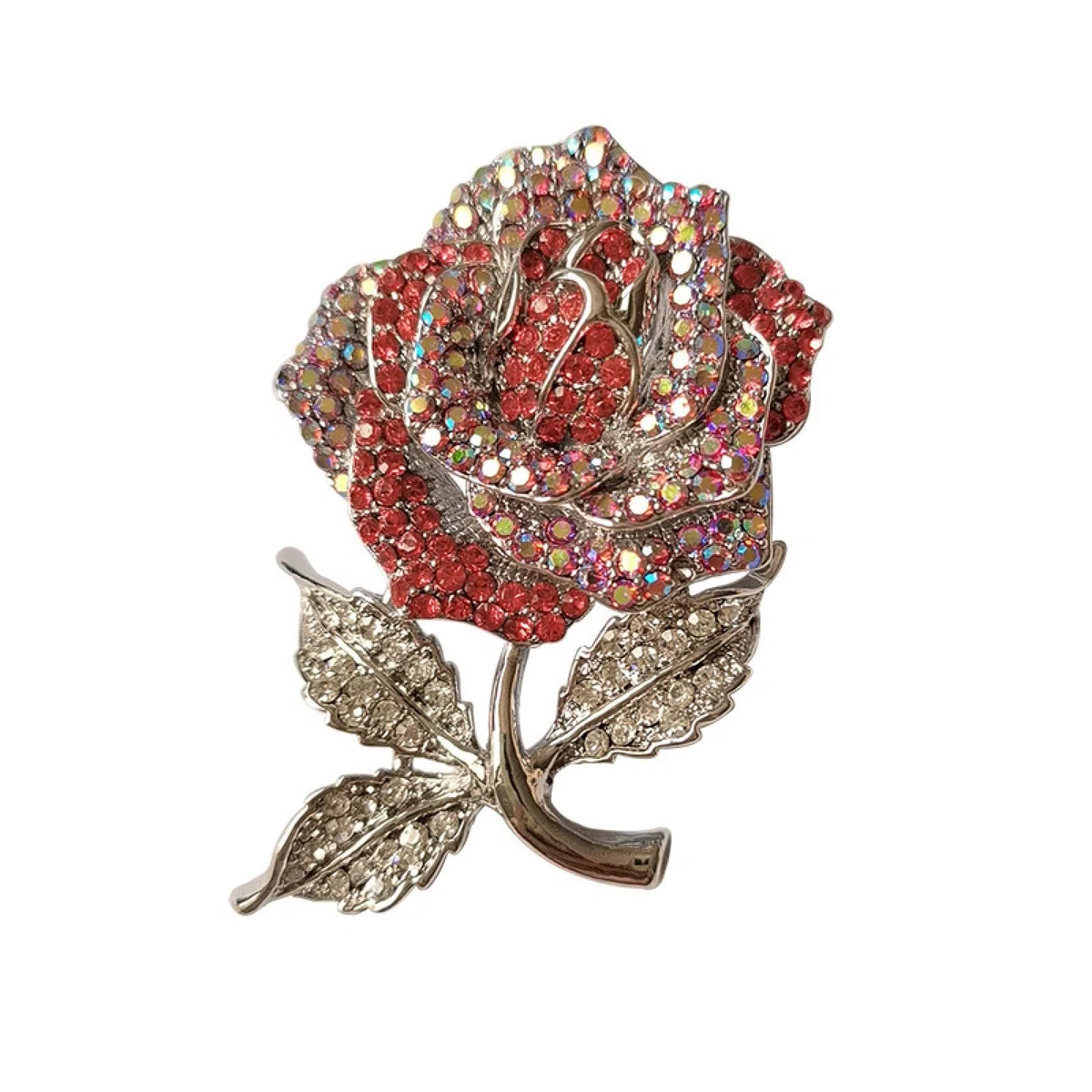spille gioiello Spilla con fiori di diamanti spilla con corpetto di fiori rossi con spilla per piante decorazione per abbigliamento esterno