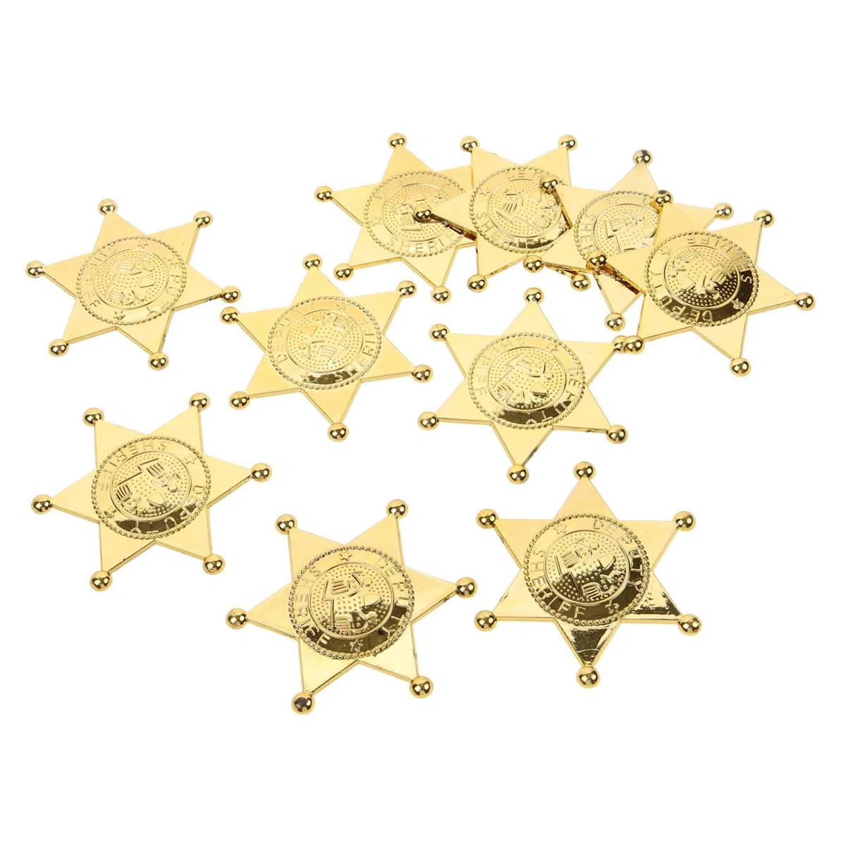 BESTonZON 10pezzi Distintivi Decorativi della Polizia in Plastico Oro, Accessori Cosplay Leggeri e Facili da Usare per Party e Giochi di Ruolo